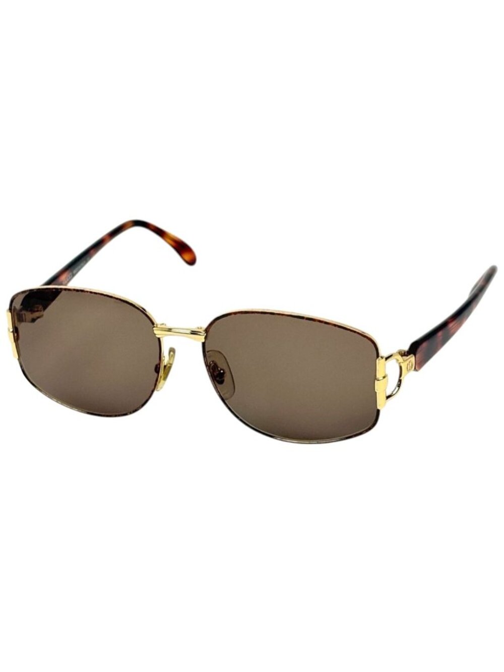 Gucci Sunglasses Eyewear Demi Pattern Horsebit Metal Acetate Gold Red